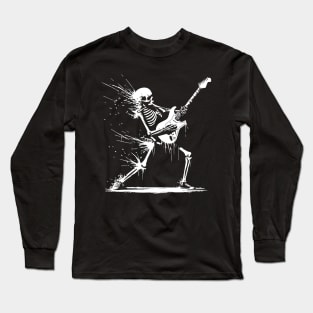 skeleton rock and roll Long Sleeve T-Shirt